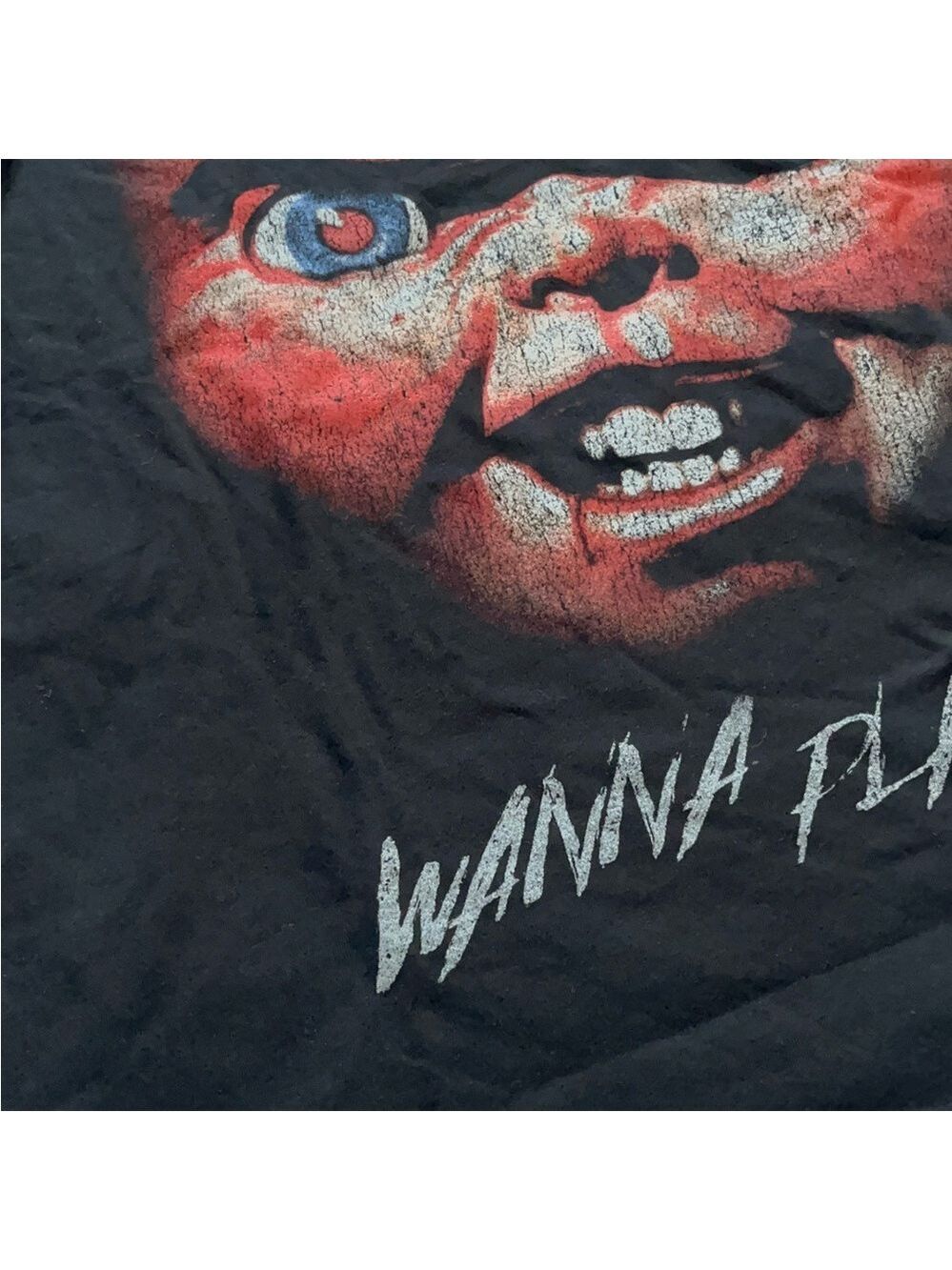 Chucky Wanna Play? Horror Movie Halloween Graphic Tee Medium - Picture 3 of 7